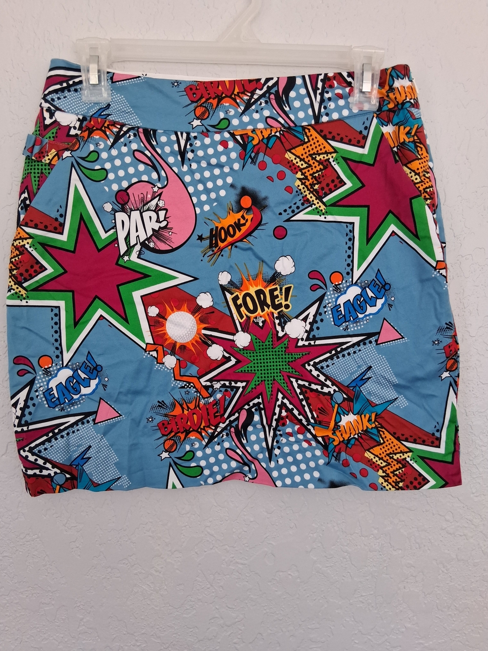 ​Royal & Awesome Womens Golf Skort Size USA 4 Partoon Comic Pop Art Skirt Shorts